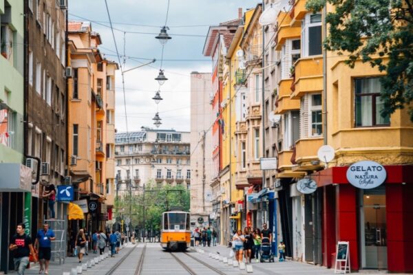 Nahaufnahme von bunten tropischen Fischen, die friedlich in einem Korallenriff unter Wasser schwimmen.