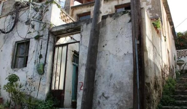 Moderner Bürotisch mit Laptop, Kaffeetasse und Pflanze