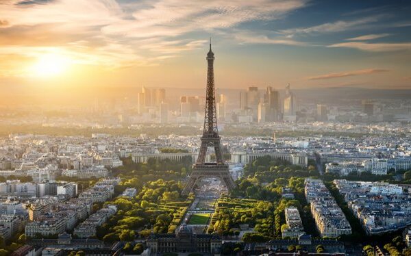 Ein gemütliches Wohnzimmer mit einem modernen Kamin, einem Plüschsofa und großen Fenstern mit Blick auf einen üppigen Garten.
